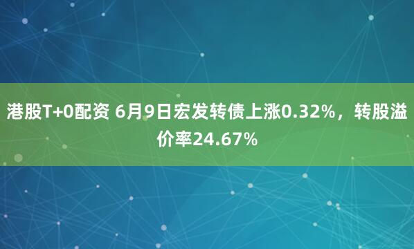 港股T+0配资 6月9日宏发转债上涨0.32%，转股溢价率24.67%